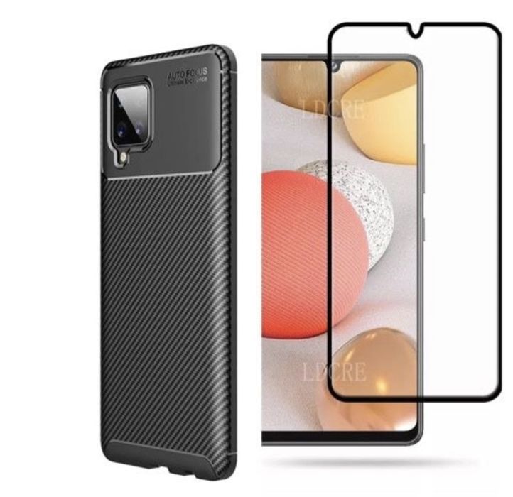 Samsung A41/A32/A42/A24/A25/A16 Husa Simple Carbon+Folie Sticla 10D 9H