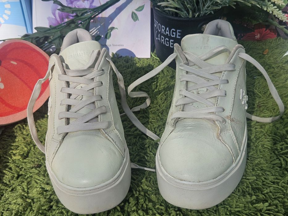Tommy Hilfiger кецове от кожа на платформа