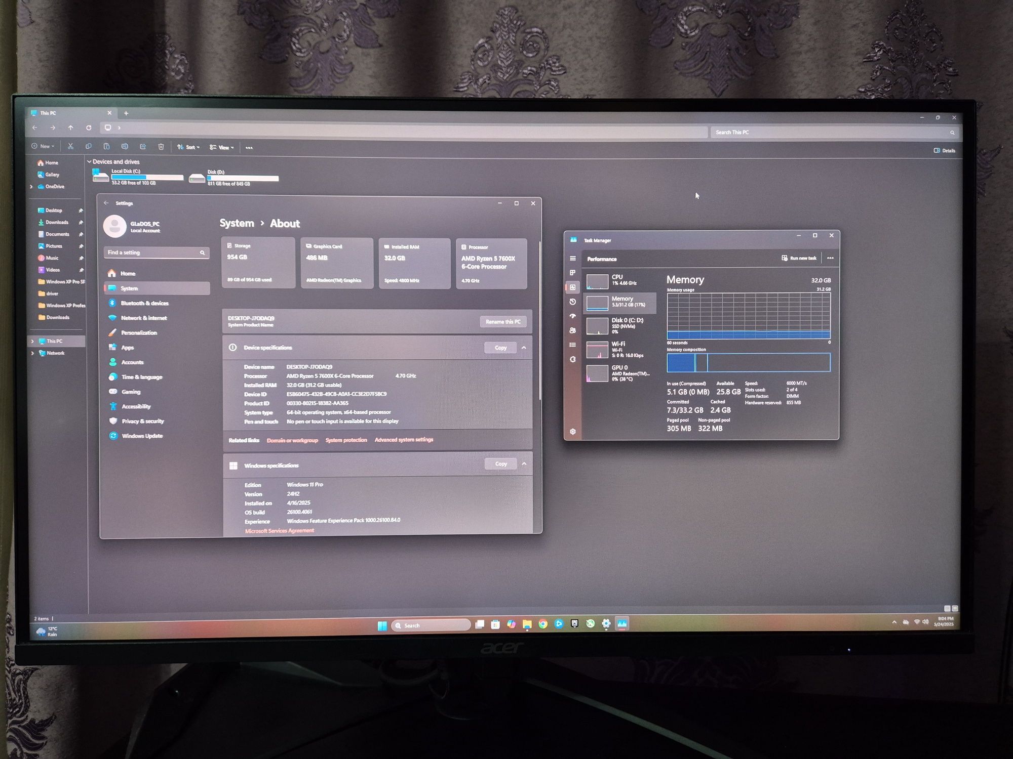 PC: ROG B650E-E, Ryzen 7600X, 32GB DDR5 6000 Mhz, Garanție!