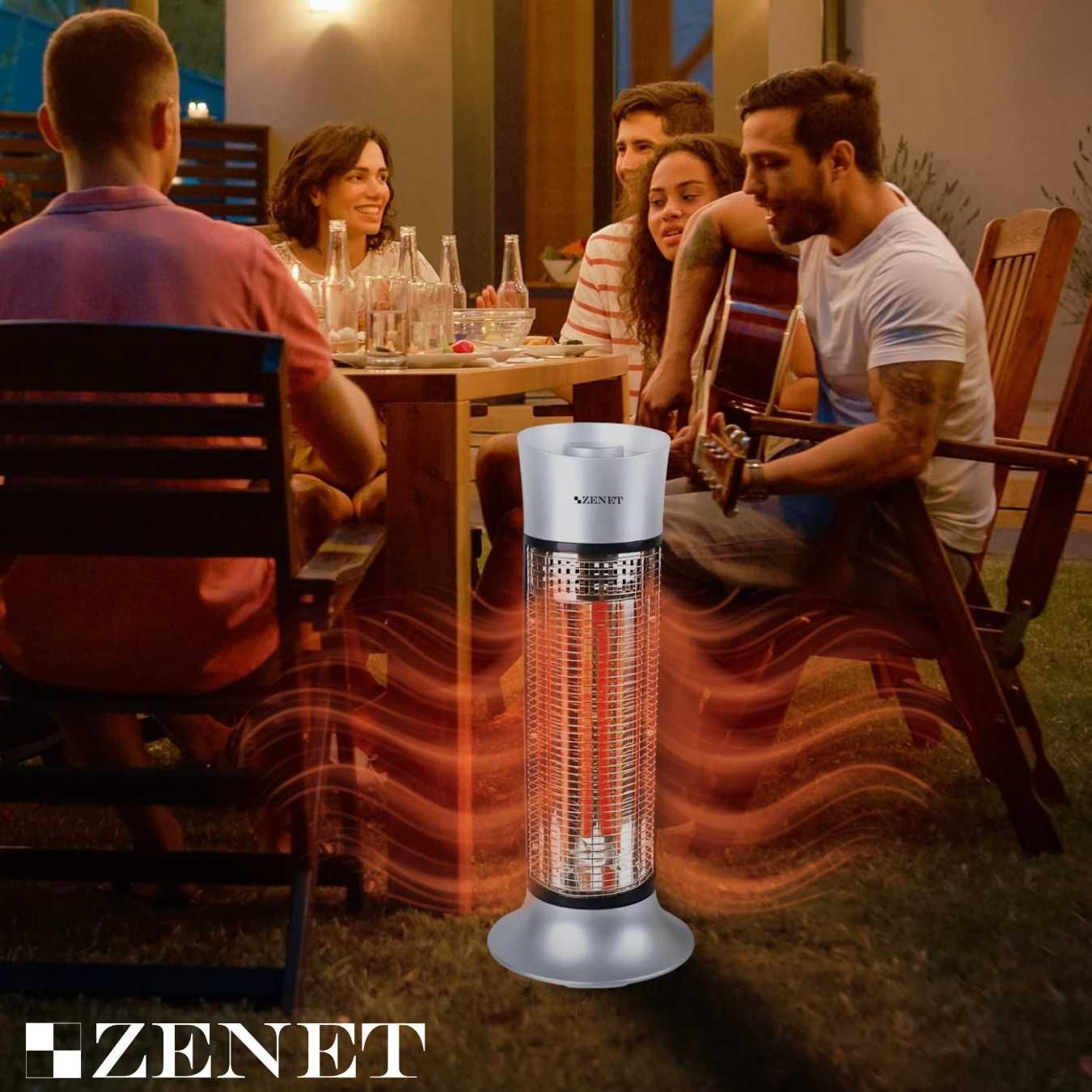 Инфрачервен нагревател ZENET ZET-516, сребрист, 1000W