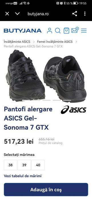 ASICS goretex adidași sport dama