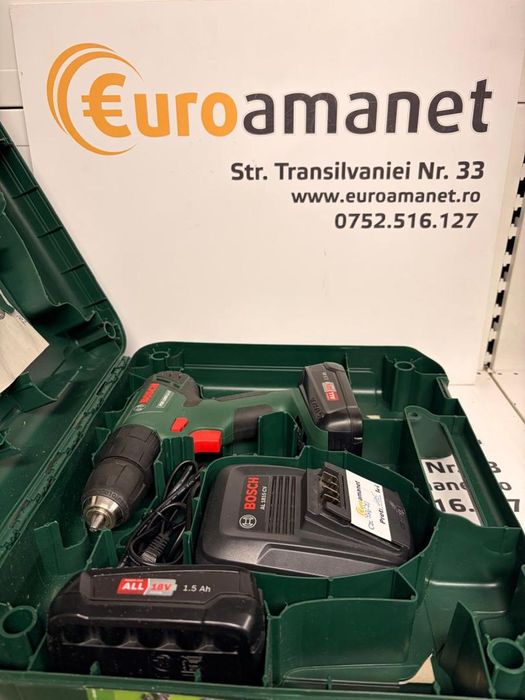 Masina de gaurit cu percutie cu 2 acumulatori Bosch PSB 1800 LI-2 -T-
