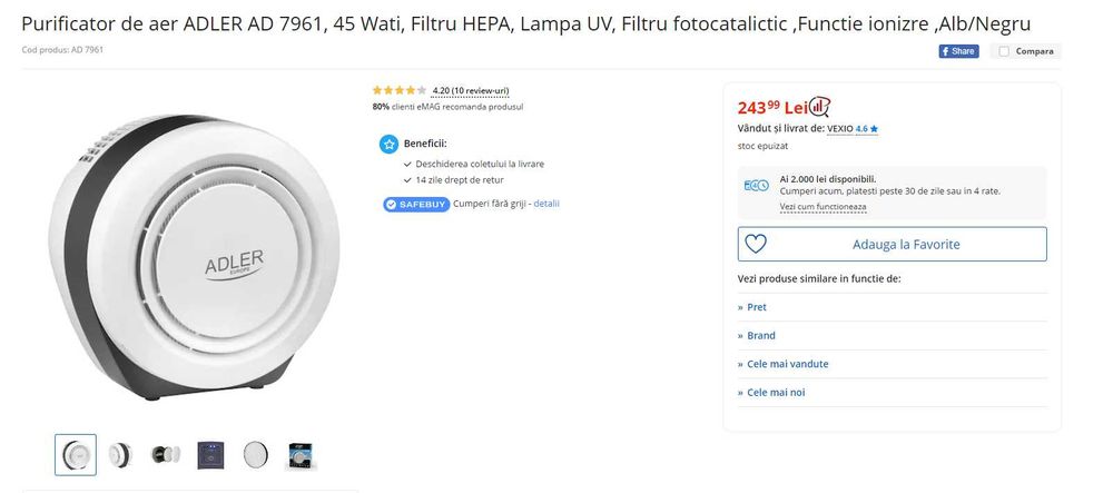 Purificator aer Adler