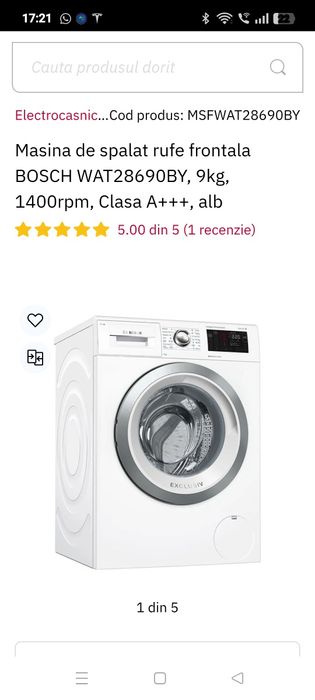 Mașină de spălat Bosch cuva defectă