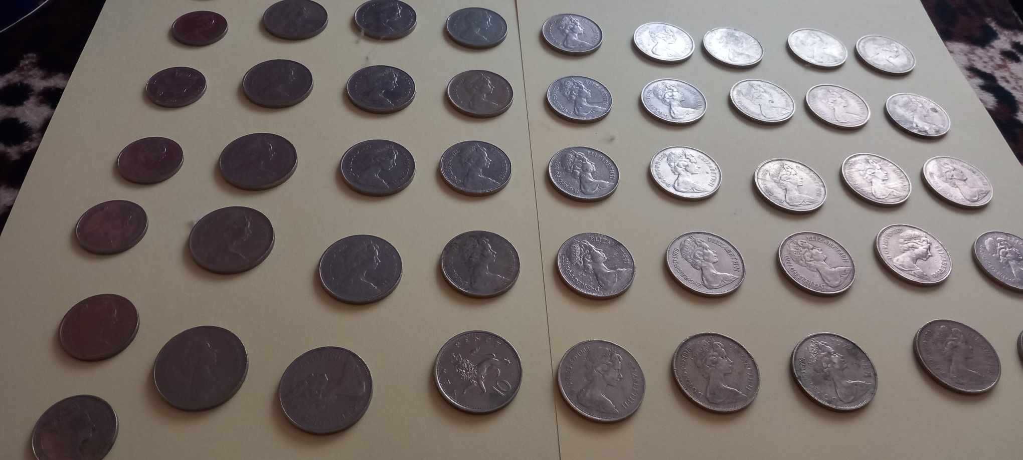 lot 50 monede Marea Britanie anii  60-80