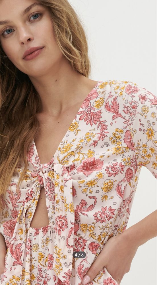Salopeta imprimeu floral panza ideala pentru vara S