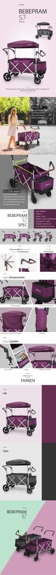 Детская Коляска Тележка складная BebePram S7 / Новое в коробке!