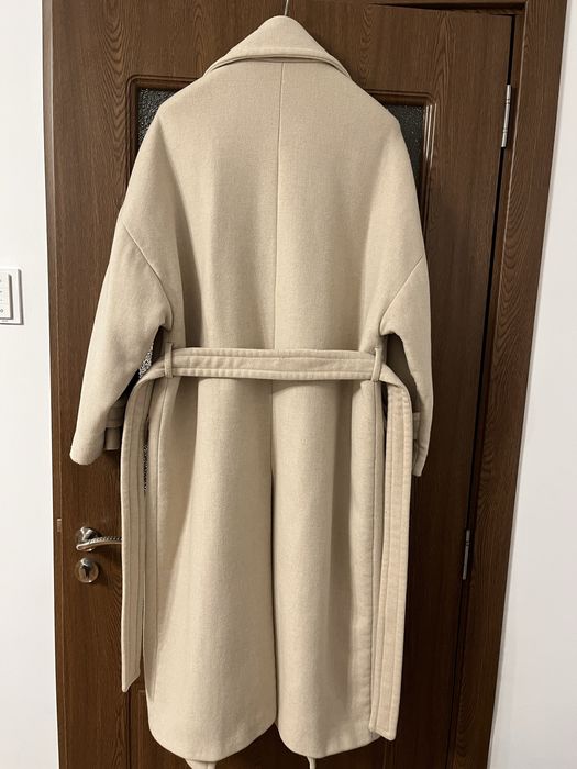 Palton Mango, 100% lana, bej, xs