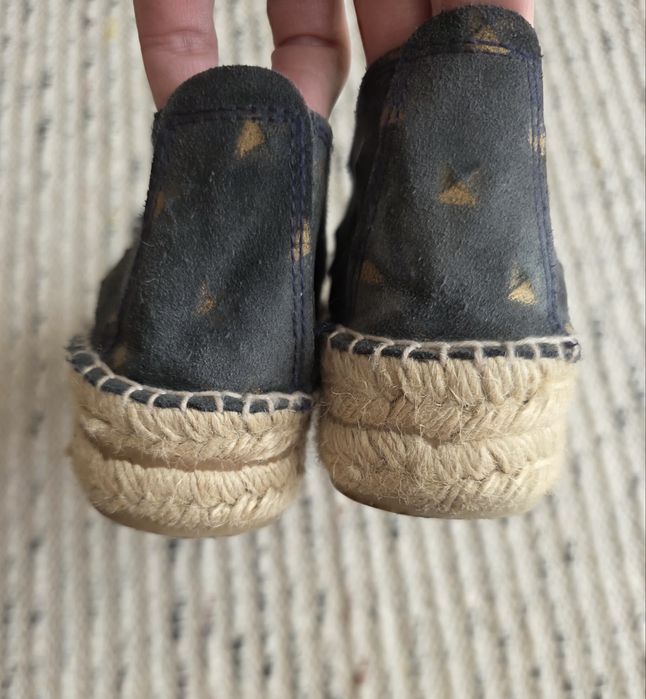 Espadrile Manebi din piele naturala cu talpa dubla de iuta, marimea 40