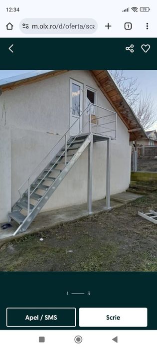 Vând scarii metalice zincate exterioare și pentru incendii , platforme