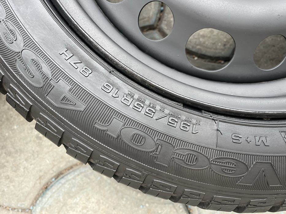 Jante otel 4x108mm, anvelope iarna 195/55 R16, Peugeot, Citroen, Ford