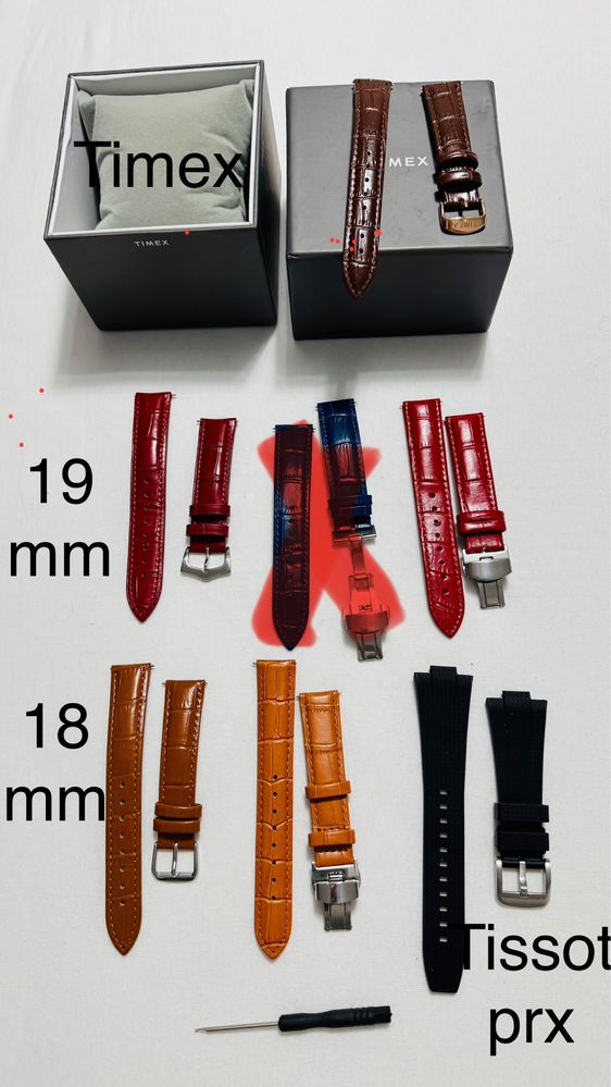 Curea curele ceas de mana 18 mm 19 mm, timex si tissot prx