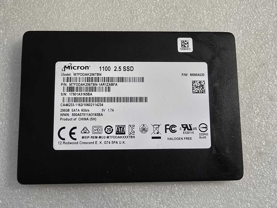 Solid-State Drive SSD Micron 256GB 2.5inch, SATA3, 6Gb/s MTFDDAK256TBN
