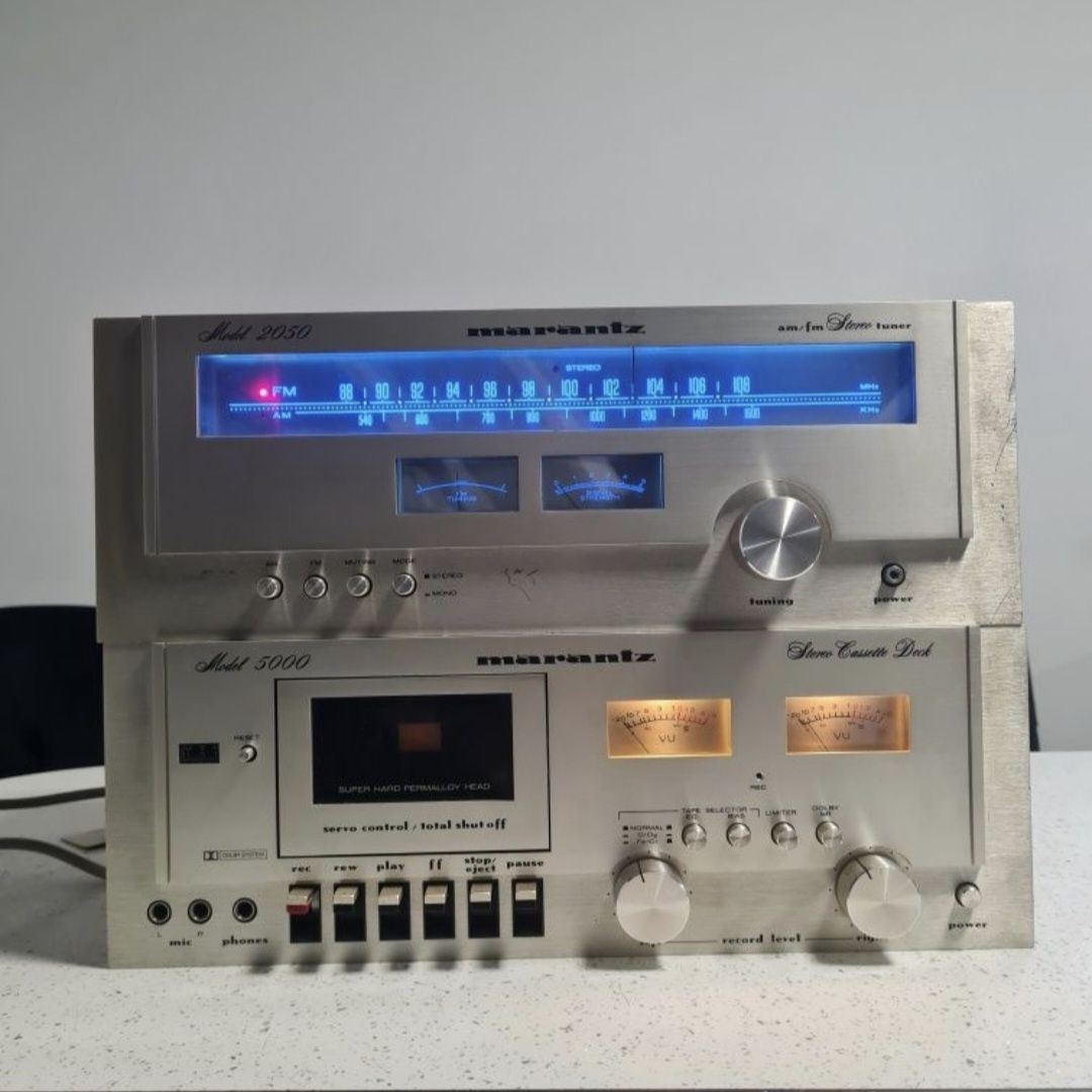 Casetofon deck Marantz 5000 și tuner Marantz 2050