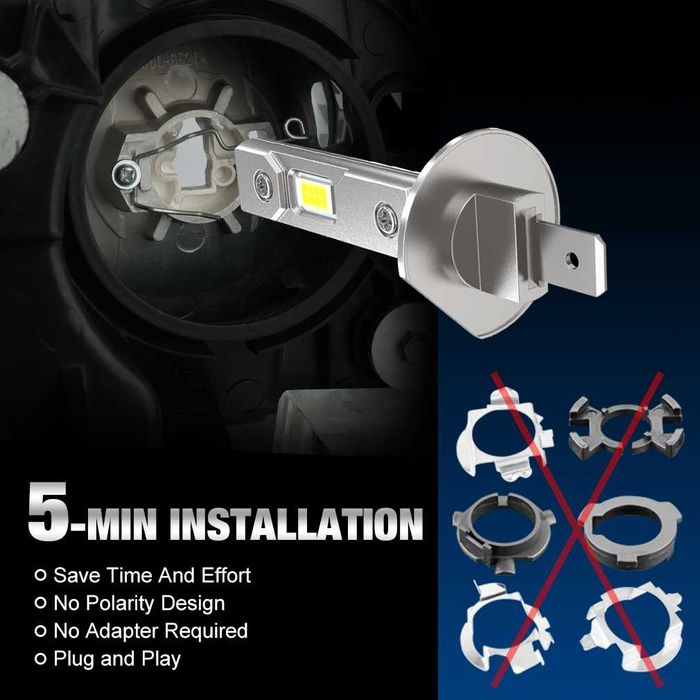 Set 2 Becuri LED Faruri - Proiectoare H1 Mini XSTORM 60W 20000LM 6500K