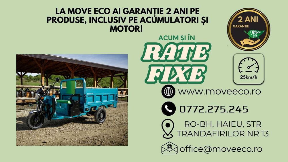 TRICICLU ELECTRIC CARGO 700 MD 2022 cu Bena Basculabila Hidraulic Nou*