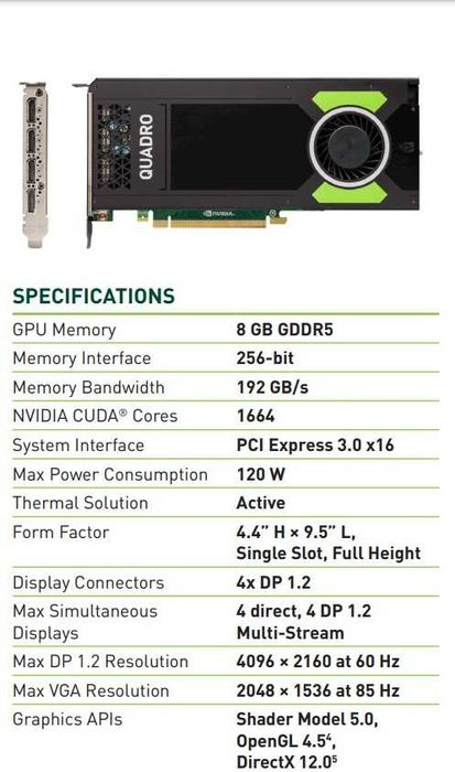 Видеокарта Nvidia Quadro M4000 8GB DDR5, 256 bit