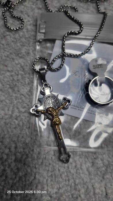 Lant si cruce otel inixidabil