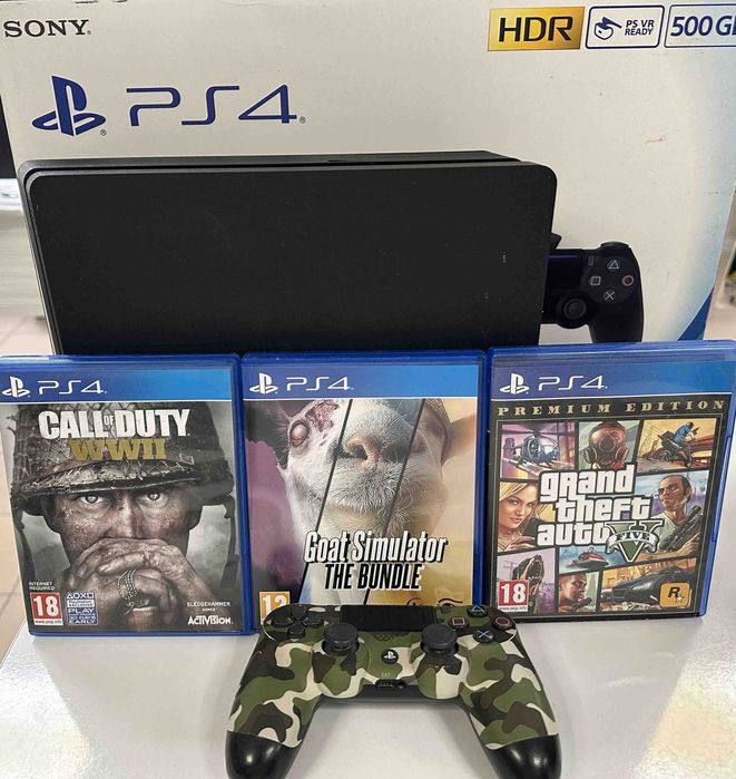 Sony Playstation 4 Slim / джойстик / 3 игри