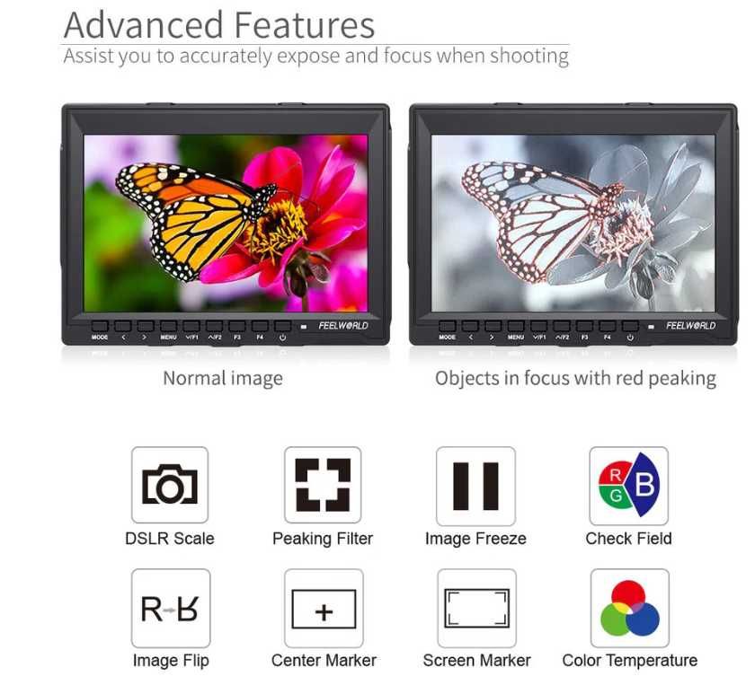 Monitor de camp FEELWORLD FW759 7 inch Slim DSLR Cameră IPS Andycine