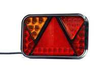 Stop lampa spate cu LED 12/24V, 200x130x50mm montare surub cu spatiu 150mm, cablu 1m; cu indicator led; cu lumini nr inmatriculare; cu triunghi reflectorizant; cu lampa de mers inapoi; cu lumina de