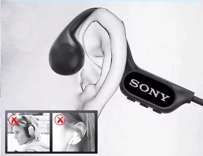 Водоустойчиви слушалки SONY с костна проводимост - IP56
