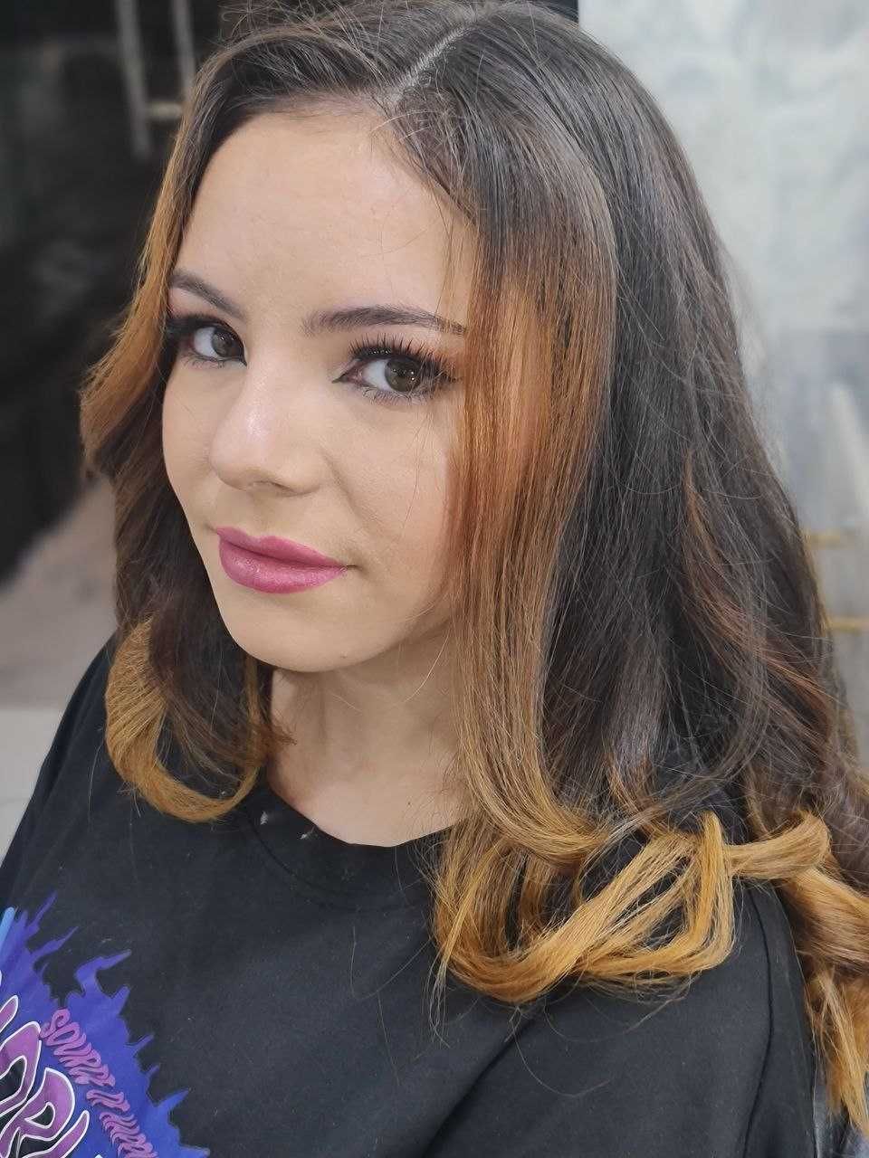 Биозавивка.  Наращивпние .  Сложное окрашивание.
