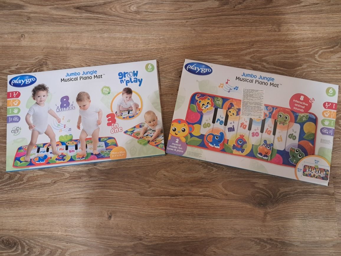 Ново 3в1 музикално килимче пиано/пътека Playgrо 6м+