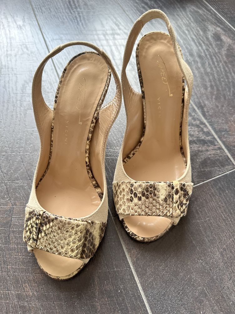 Сандали обувки Vicini Tapeet Италия Tory Burch кожа от питон