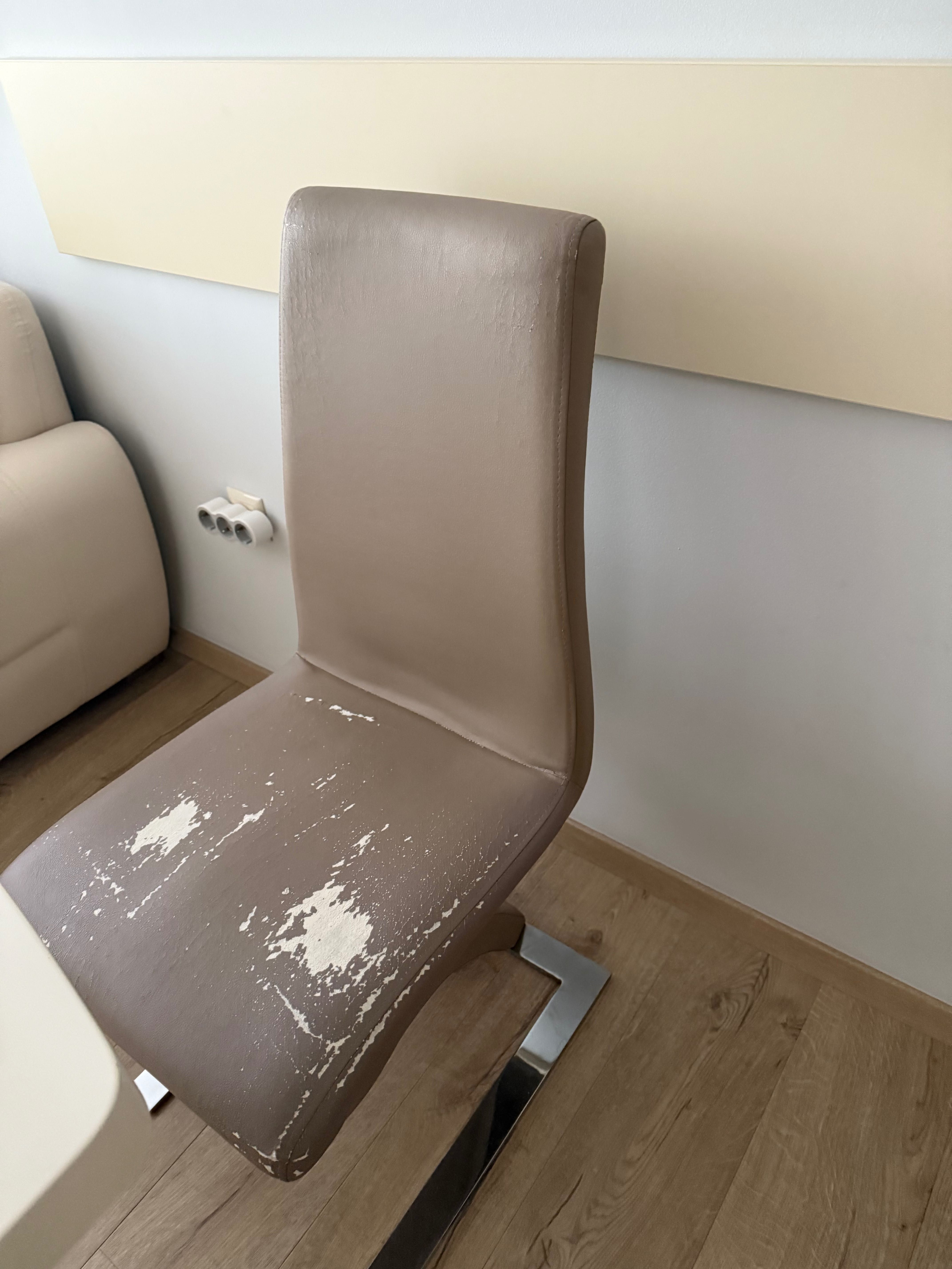Трапезни столове vidaXL, изкуствена кожа, капучино, 44х58х99