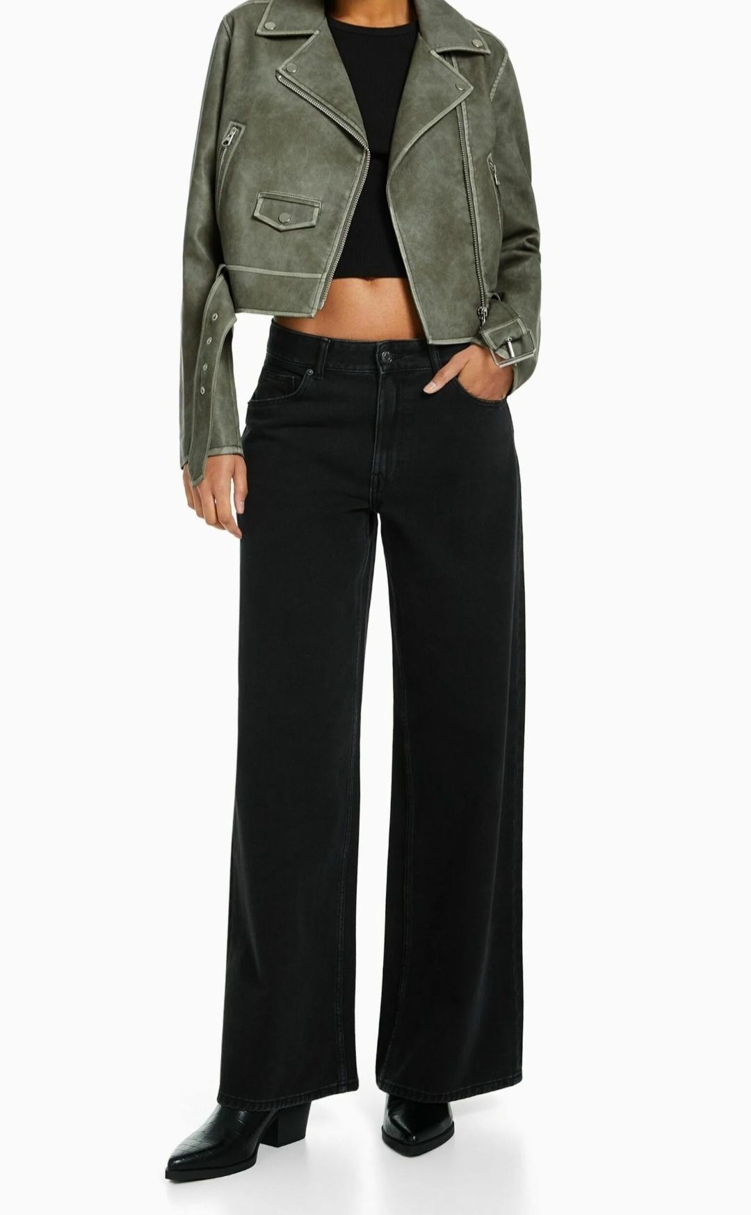 Кожено яке на Bershka размер XS