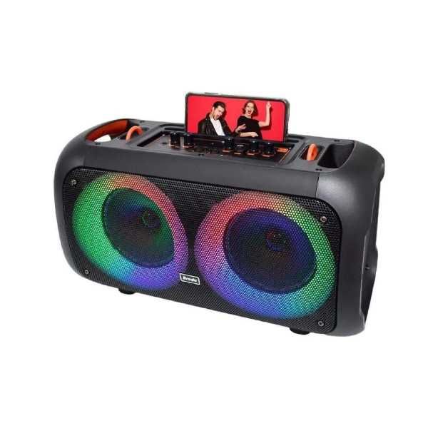 Караоке блутут колона BTS-1709 двойна -8 инча безж микрофон usb,mp3/sd