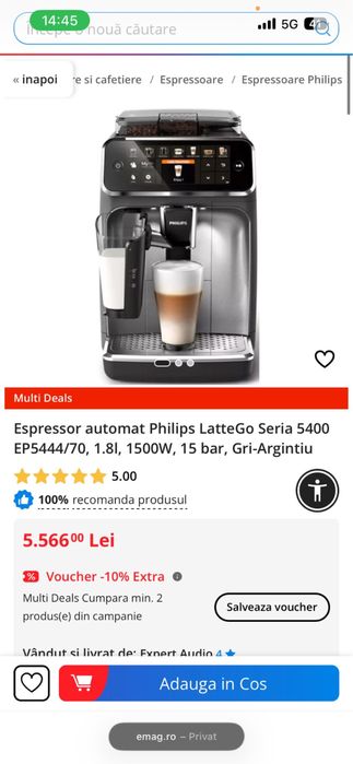Vand aparat de cafea PHILIPS