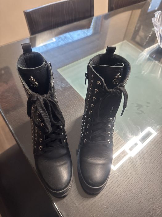 Daris боти черни с дебел ток