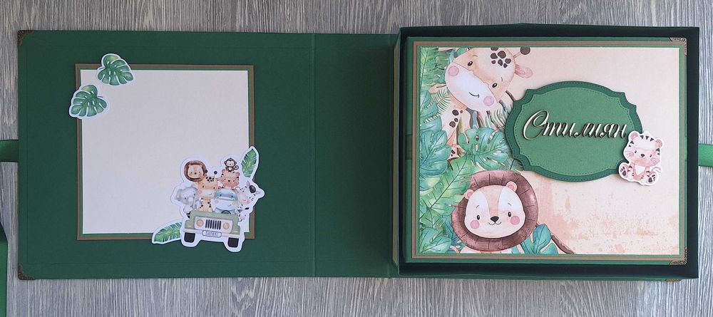 Албум "Джунгла" в зелено, ръчна изработка /24.18