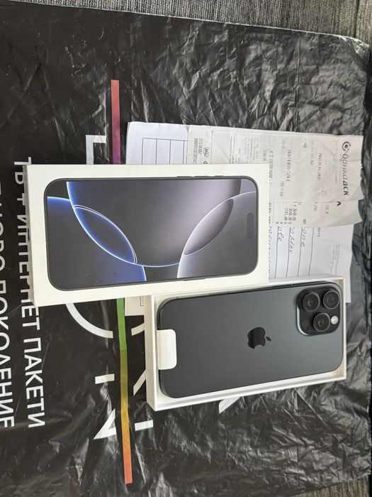 КАТО НОВ 512GB iPhone 16 Pro Max Vivacom Гаранция 2026 Black / Черен