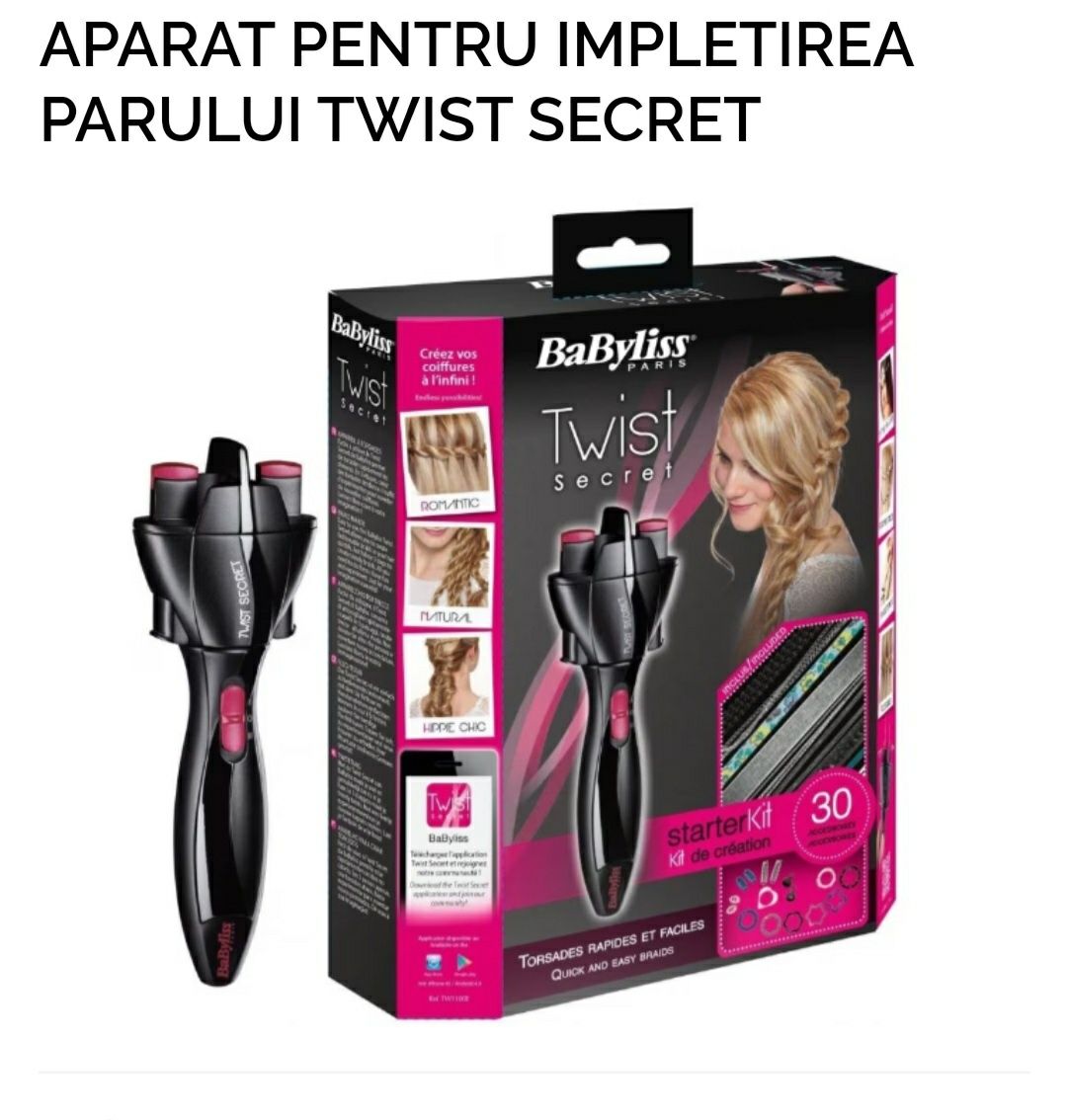 Aparat împletirea parului Babyliss Twist Secret