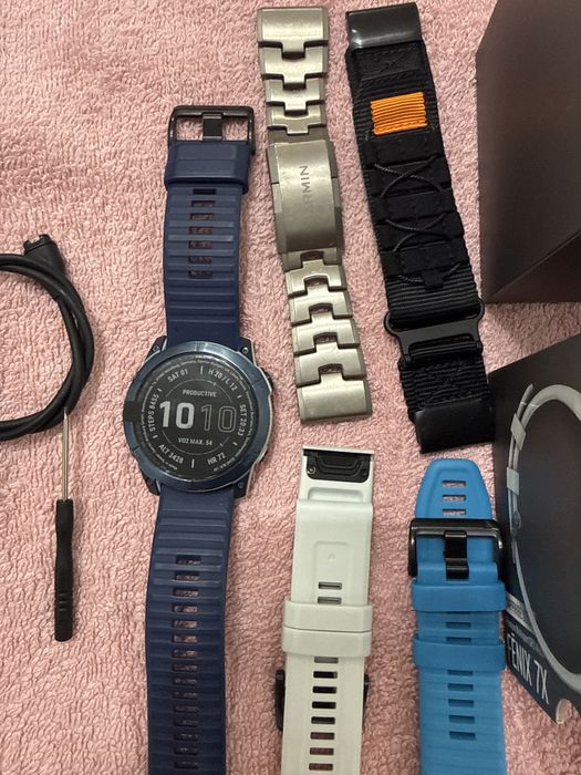 Ceas Garmin Fenix 7x Sapphire solar Premium + curea Titan