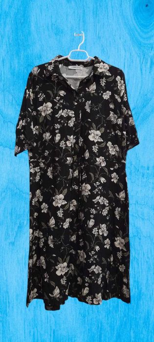Rochie tip camasa cu maneca scurta si imprimeu floral LC WAIKIKI