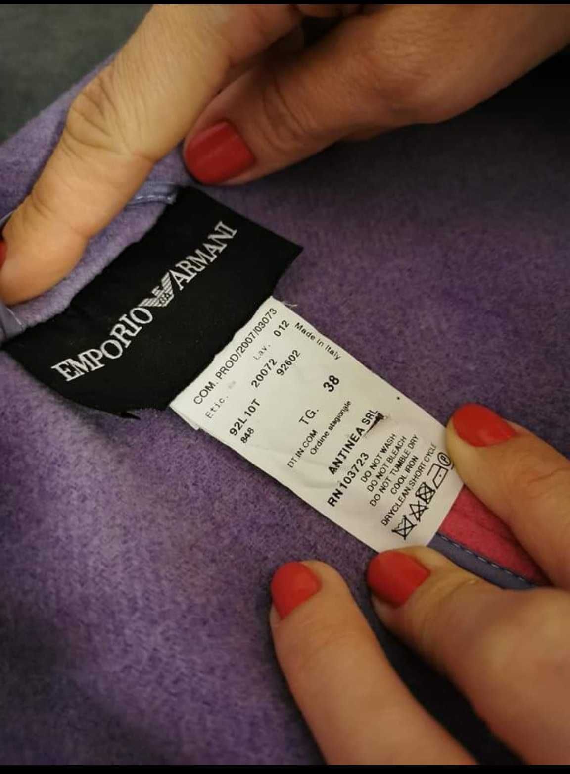 Palton oversized lana si casmir Armani S roz fucsia