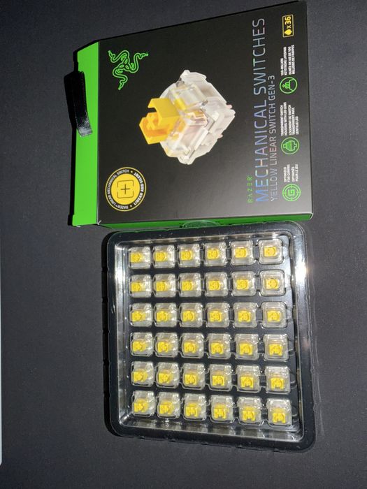 Механични суичове Razer - Yellow Linear Switch, 36 броя
