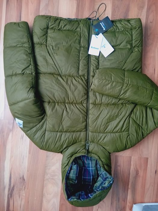 Barbour/Tommy Hilfiger с пух и пера  с 2 лица Л размер  мъжко яке