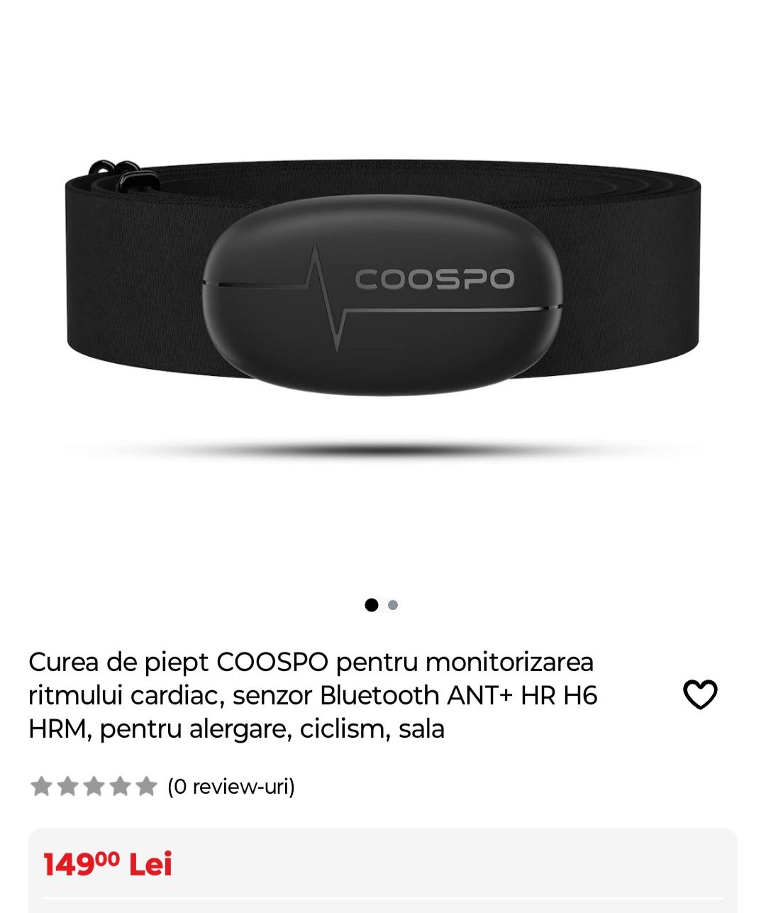 Centură de puls COOSPO H6 – Bluetooth/ANT+, stare excelentă