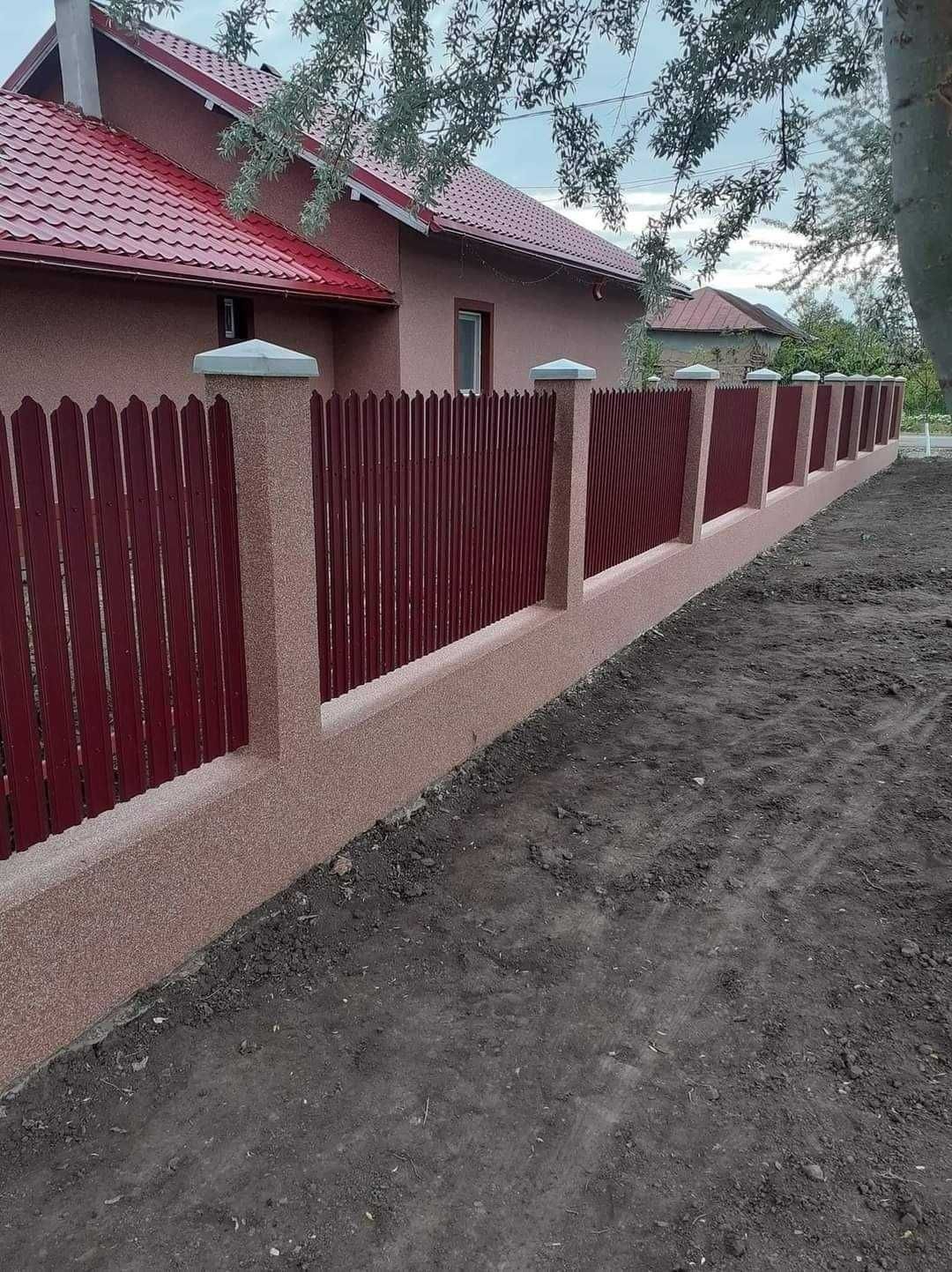 Garduri de diferite modele (panou jaluzele, sipca metalica, tabla BCA)