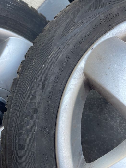 Jante Skoda aluminiu + anvelope M/S 185/60r15