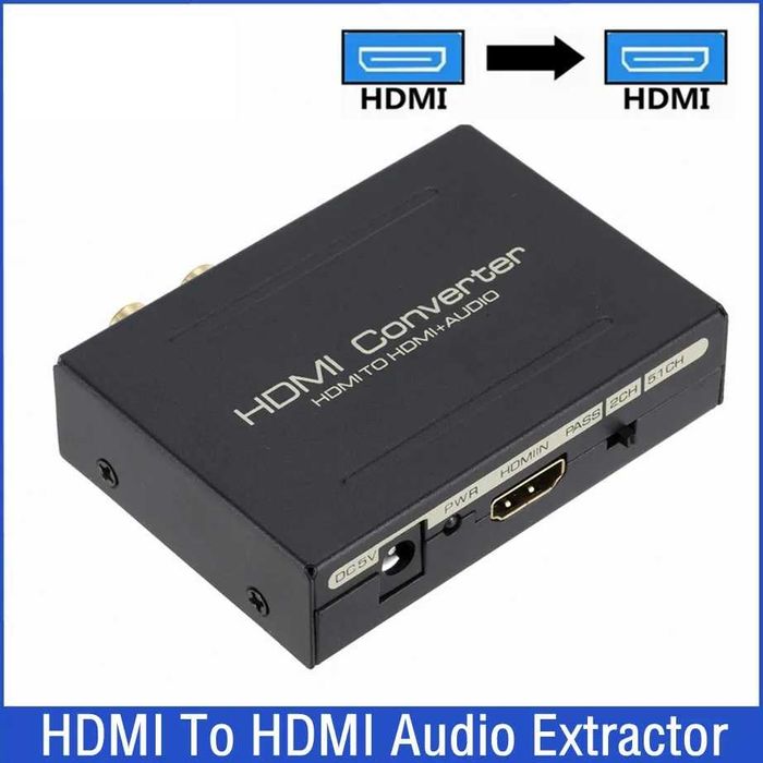 Adaptor convertor HDMI la HDMI + audio digital optic si RCA (SPDIF)