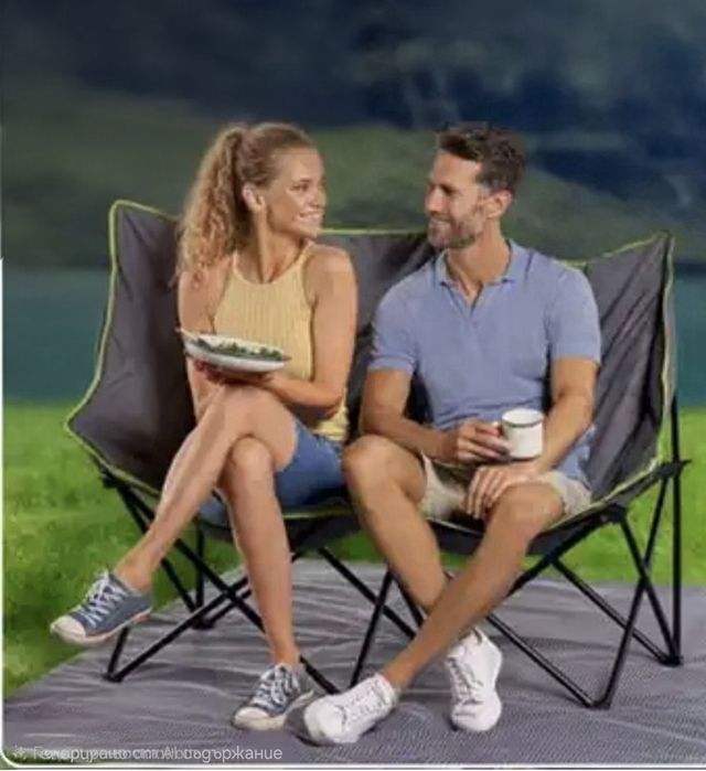 Двуместен столЗгъваем  диван за къмпинг ,градини,дворове и тераси