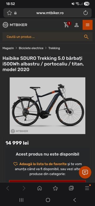 E-bike Haibike trekking 5.0   nouă  !