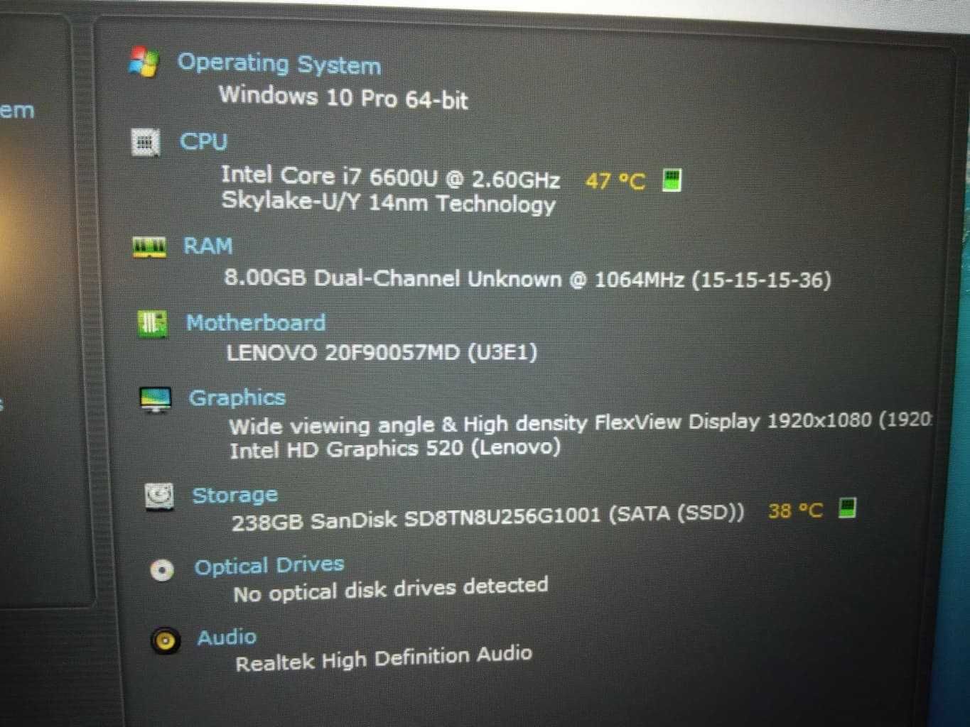 Laptop Lenovo T460s I7-6600U, 8Gb Ram, 256Gb SSD, Full hd, ips!