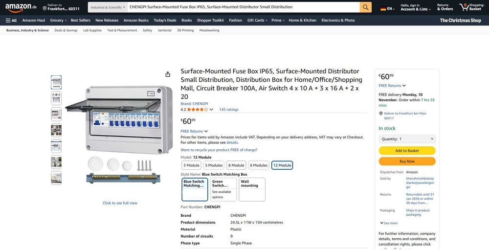 REDUS de la 300RON, Panou distributie cu 12 module+ sigurante, 100A